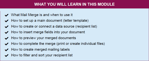 Advanced Microsoft Word training guide modules 10 to 14 tutorial booklet