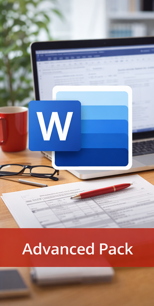 Advanced Microsoft Word training guide modules 10 to 14 tutorial booklet