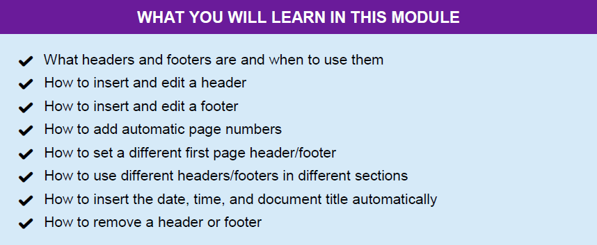 Intermediate Microsoft Word formatting guide modules 4 to 9 training tutorial