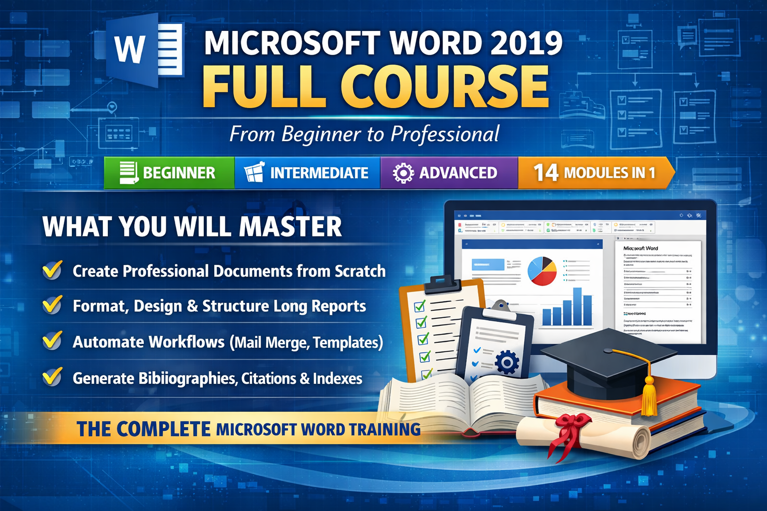 Microsoft Word 2019 Complete Training Course (Modules 1–14)
