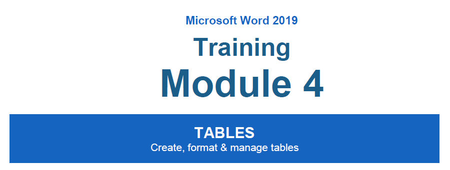 Module 4 - Tables