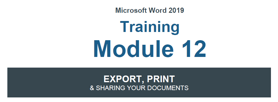 Module 12 - Export, Print & Sharing